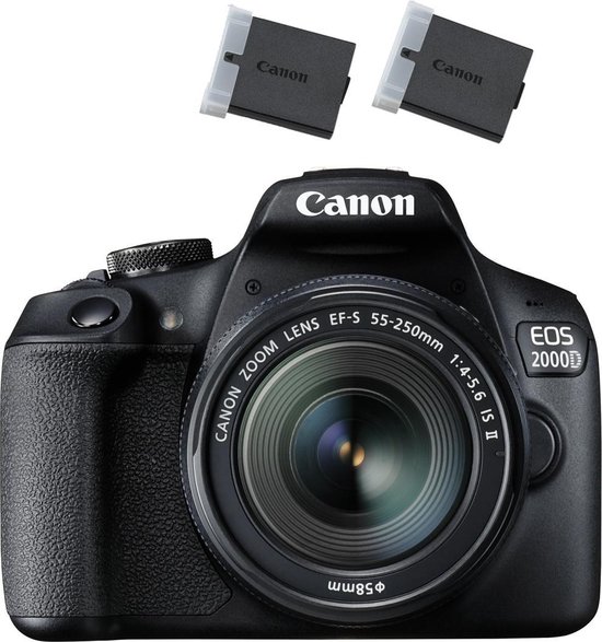 Canon EOS 2000D + 18-55mm IS + Extra Accu - Zwart | bol.com