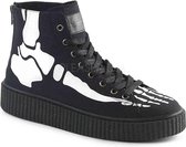 EU 36 = US 4 | SNEEKER-252 | 1 1/2 PF Round Toe Lace-Up Front High Top Creeper Sneaker,