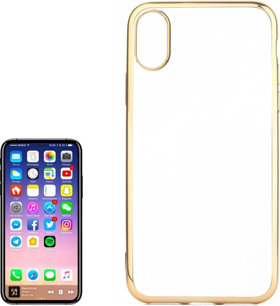 Tuff-luv - Beschermende TPU siliconen case voor de Apple iPhone X - goud
