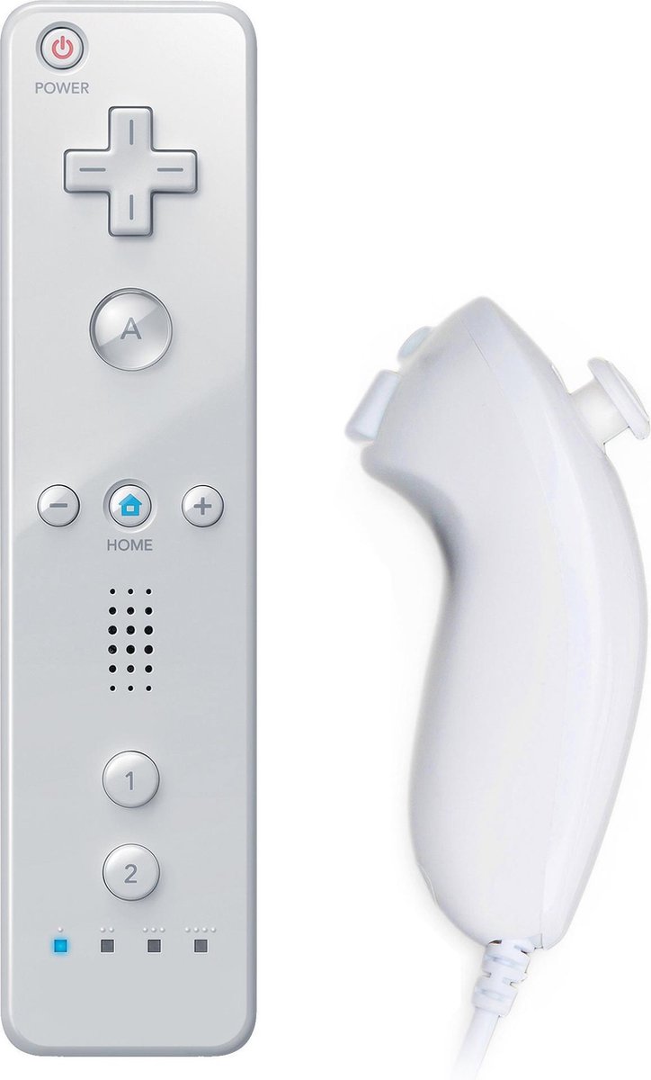 Controller & Nunchuk Geschikt voor Wii & Wii U met Motion Plus - Wit - Merkloos