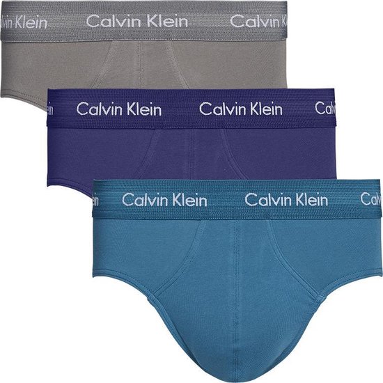 Calvin Klein - Heren - 3-Pack Hip Brief Slips - Blauw - XL | bol.com