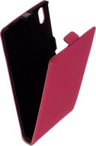 Lederen Sony Xperia T3 / Style Flip Case Cover Hoesje Roze