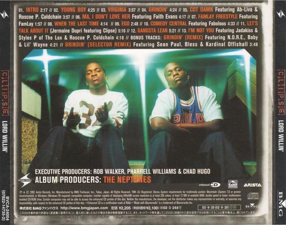 Lord Willin Stickered, Clipse CD (album) Muziek