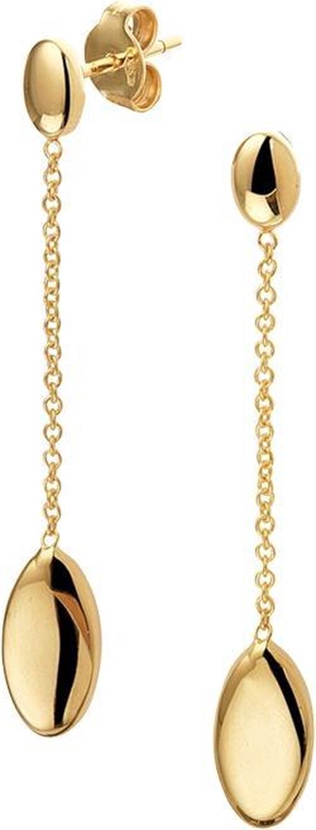 The Fashion Jewelry Collection Oorhangers Ovaal - Geelgoud