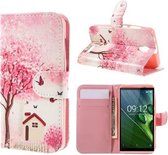 Qissy Tree And House Portemonnee case hoesje voor Sony Xperia E5