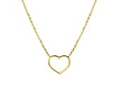 The Fashion Jewelry Collection Ketting Hart 42 + 2 cm - Geelgoud