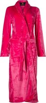 Roze badjas L/XL - fleece badjas dames - sjaalkraag