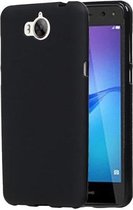 Zwart TPU siliconen case backcover hoesje voor Huawei Y6 2017