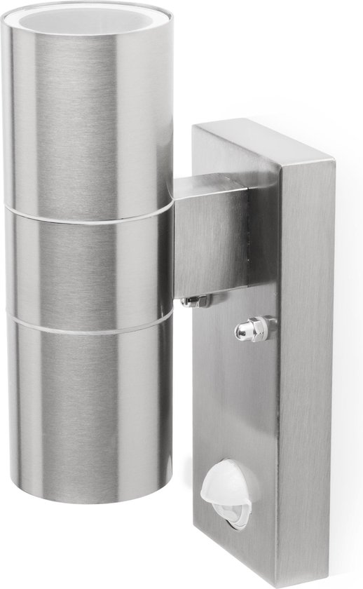 Smartwares 5000.257-B Duo - Wandlamp met sensor - 2 lichts - 68 mm - staal