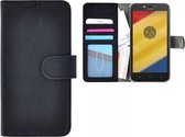 Wallet Bookcase Telefoonhoesje voor Motorola Moto C Plus - fashion zwart