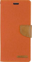 Samsung Galaxy J6 Plus hoes - Mercury Canvas Diary Wallet Case - Oranje