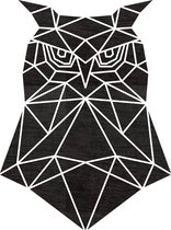 Uil Geometrisch Vlak Hout 50 x 67 cm Black - Wanddecoratie