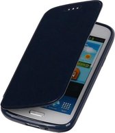 Polar Map Case Donker Blauw Samsung Galaxy Core i8260 TPU Bookcover Hoesje