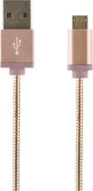 Deltaco IPLH-275 câble USB 1 m USB 2.0 USB A Micro-USB B Or rose