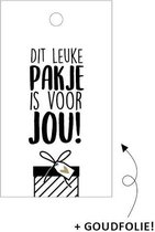 cadeaulabels Dit Leuke Pakje label 7 x 4 cm 5 stuks