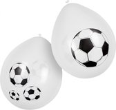 ballonnen - voetbal - feestje - 6 stuks - zwart/wit