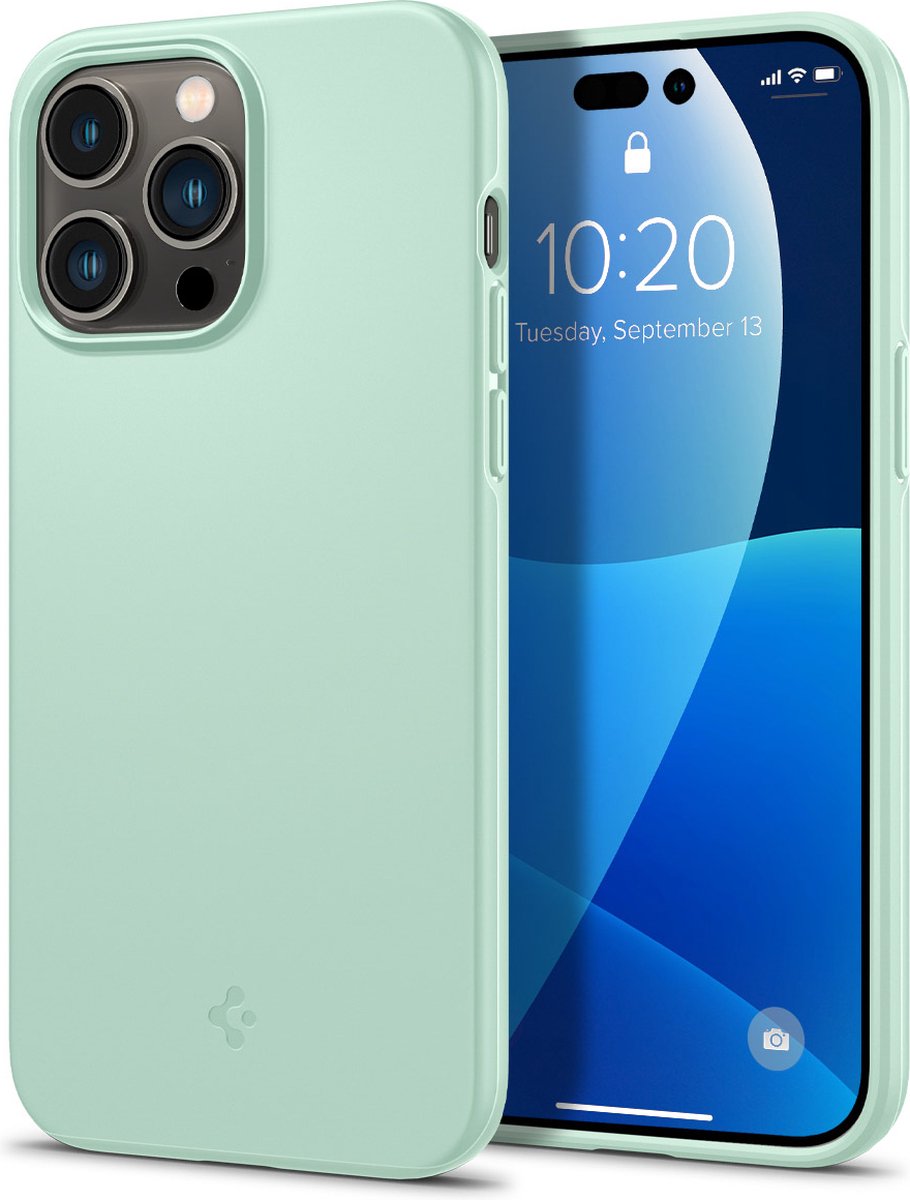 Spigen - Thin Fit iPhone 14 Pro Hoesje - mint green