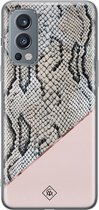 Casimoda® hoesje - Geschikt voor OnePlus Nord 2 - Snake Print - TPU - Backcover - Roze - Slangenprint