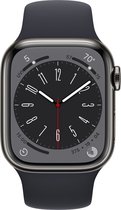 Apple Watch Series 8 - 4G - 45mm - Grafiet Roestvrijstaal met grote korting