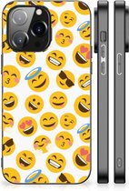 Telefoon Hoesje Super als Cadeautjes voor Meisjes iPhone 14 Pro Max Backcover Soft Siliconen Hoesje met Zwarte rand Emoji