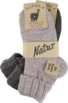 Alpaca sokken - 2 paar - Warme wintersokken - Thermosokken - Unisex - Bruin - Maat 35-38