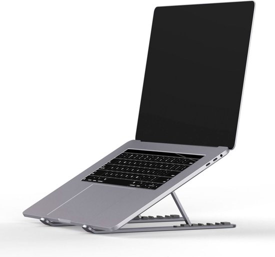 VIVO Standaard voor één laptop, notebookstandaard, volledig verstelbare verlenging met C-klem, geschikt voor laptops tot 17 inch, zwart, STAND-V001L