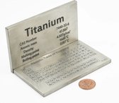 Periodiek systeem der elementen - Echt Titanium - Periodieke Tafel - Laser Gemarkeerd - TA1 Hoge Zuiverheid - 100x60x5mm