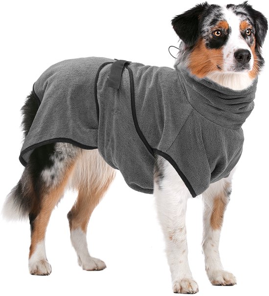 Royal Dry badjas voor huisdieren – Absorberende hondenbadjas – Extreem duurzaam en super zacht – Ruglengte 75 cm – Microfiber chenille – Geschikt voor honden en Puppy’s – Maat XL