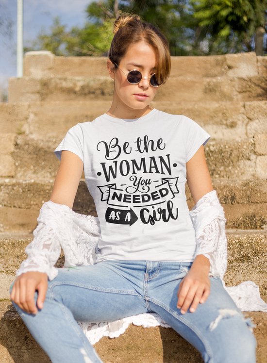 Rick & Rich Memes tshirt - T-shirt XXL - Be the woman you needed as a girl shirt - dames t shirts met ronde hals - Funny tshirt - dames shirt korte mouw - Grappig shirt - Motivation tshirt - shirt met opdruk