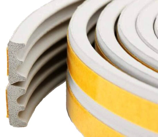 Flintronic 6M zelfklevende borstelafdichtstrip, 9 mm (B) x 9 mm (T) deurraamborstel afdichting weerstrip, zelfklevende borstel weerstrippen voor luchtstop, schuifdeur, raam en kledingkast - grijs