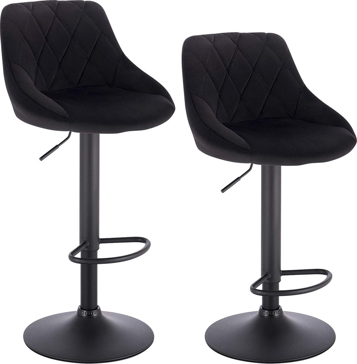 Furnibella Zwart Barkrukken Set Van 2 360 Draaistoel Verstelbare furnibella-zwart-barkrukken-set-van-2-360-draaistoel-verstelbare