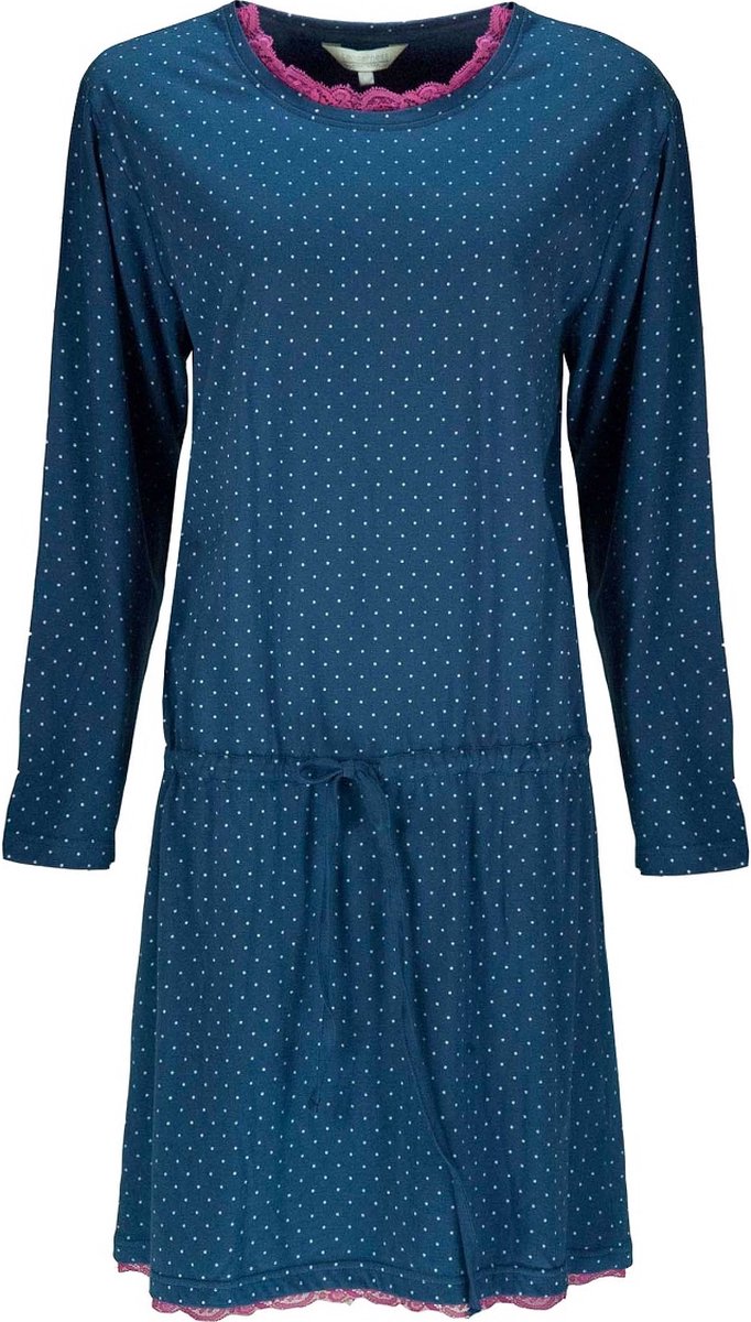 Tenderness Dames Nachthemd - Katoen - Diep Blauw - Maat M