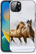 TPU Back Cover iPhone 14 Plus Smartphone Hoesje met Zwarte rand Paarden