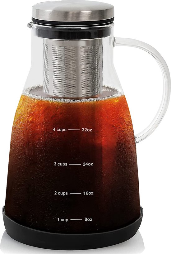 House of Husk® Cold Brew Koffie Maker - Slow Coffee - Borosilicaat Glas - 0.9 Liter - Uitneembare Filter