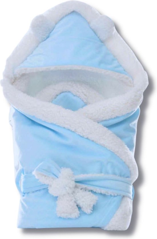 Mamboe Omslagdoek Baby Blauw | Wikkeldeken | 100% katoen | Wikkeldoek baby | Kraamcadeau | Multifunctioneel | Comfortabel en warm | Badcape