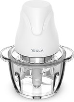 Tesla FC302W - Hakmolen 1 l - 400 W - 4 RVS Messen - Snijdt, hakt & mixt - Wit
