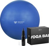 Rockerz Yoga bal inclusief pomp - Fitness bal - Zwangerschapsbal - 65 cm - 1150g - Stevig & duurzaam - Hoogste kwaliteit - Blauw