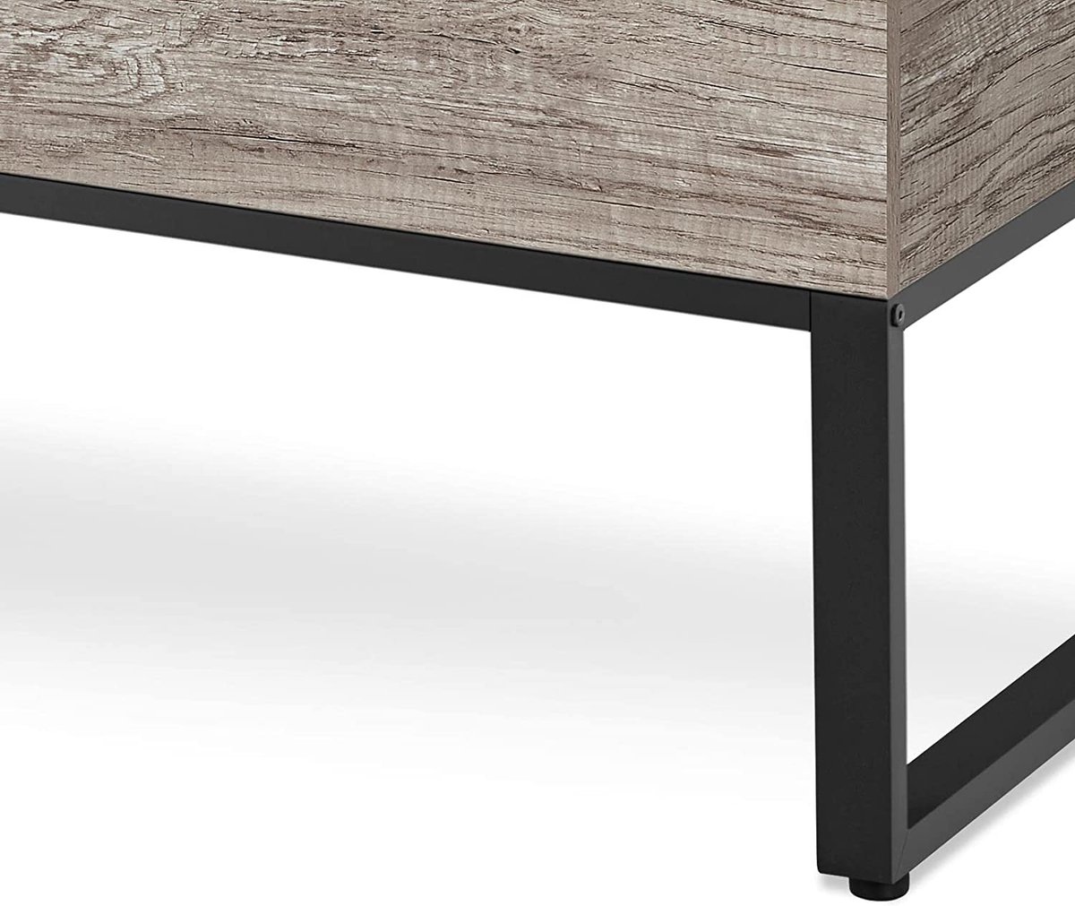 Yaheetech Salontafel met in hoogte verstelbare plaat, lift top, koffietafel, woonkamertafel, gescheiden verborgen opbergruimte, sofastafel, stabiel metalen frame, taupe hout