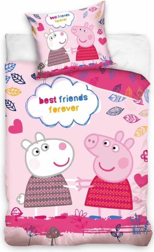 Peppa Pig Dekbedovertrek Best Friends Forever 140 X 200 Cm - 70 X 90 Cm - Katoen