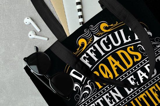 Sac bandoulière - Sac de plage - Big Shopper - Sac shopping - Motivation - Rétro - Citation - 40x40 cm - Sac en coton
