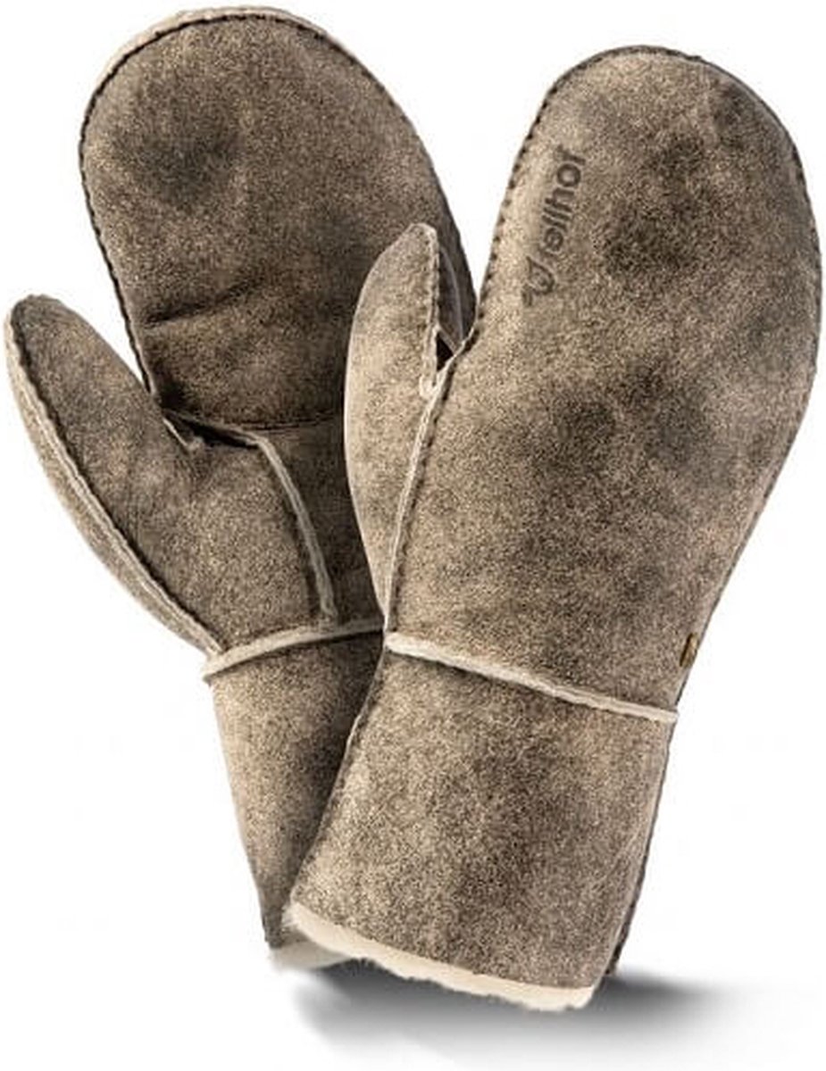 Fellhof Trend warme wanten winter dames en heren maat 9 - retro - merinowol - lamsleder - gevoerd