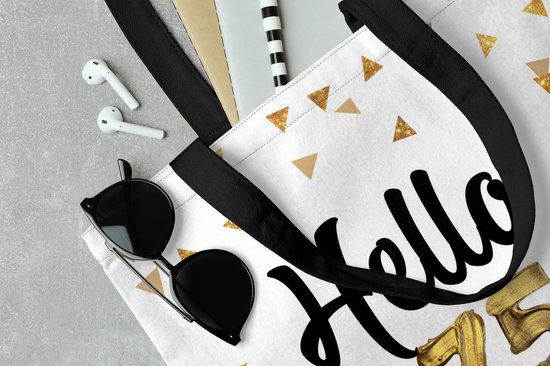 MuchoWow® Sac bandoulière - Sac de plage - Big Shopper - Sac shopping - Fête - 75 ans - Or - 45x45 cm - Sac en coton