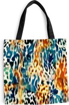 Sac Bandoulière - Sac De Plage - Shopper Oranje - Blauw - Imprimé Animal - Motifs - 45x45 cm - Sac Coton