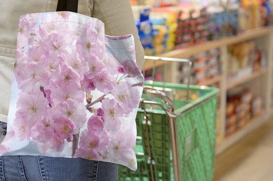 Sac bandoulière - Sac de plage - Shopper Blossom - Cerisier - Printemps - 40x40 cm - Sac en coton