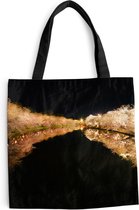 MuchoWow® Sac bandoulière - Sac de plage - Big Shopper - Sac shopping - Cerisier - Fleur - Léger - 40x40 cm - Sac en coton