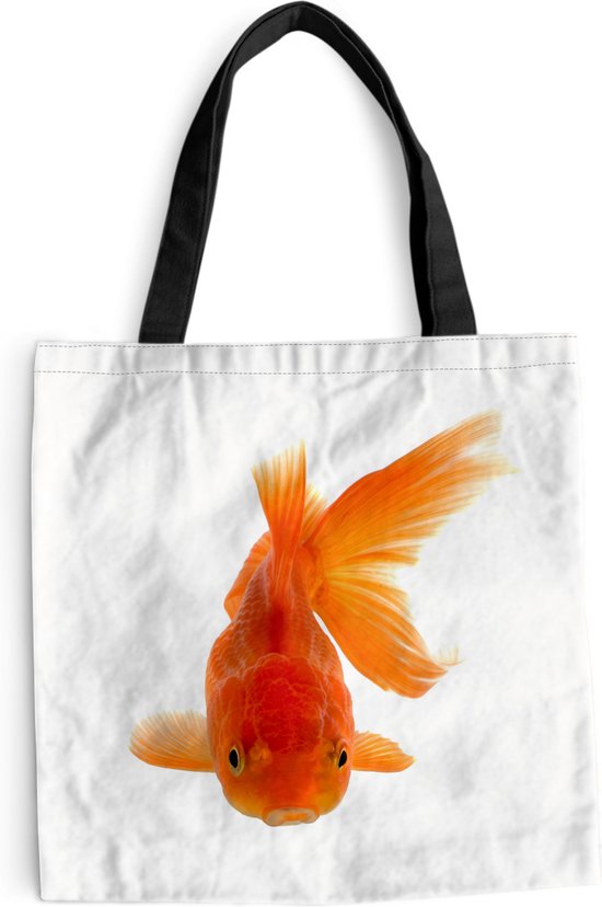 MuchoWow® Schoudertas - Strandtas - Big Shopper - Boodschappentas - Goudvis - Zeedieren - Oranje - 40x40 cm - Katoenen tas