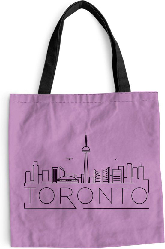 Schoudertas - Strandtas - Shopper Stadsaanzicht Toronto tegen een paarse  achtergrond -... | bol.com