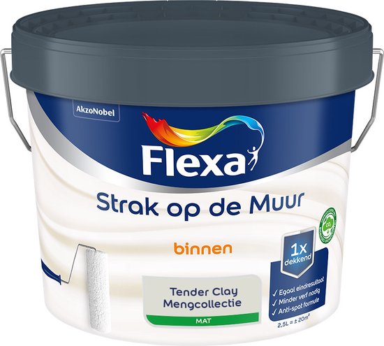 Foto: Flexa strak op de muur muurverf mengcollectie tender clay 2 5 liter