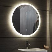 GoodVibes - Dimbare en Energiebesparende LED Badkamer Spiegel - Rond 70 cm met Anti-condens - Touch bediening - Wandspiegel (Diameter 70 cm)