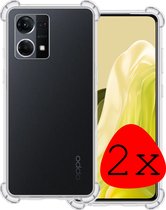 Hoes Geschikt voor OPPO Reno 7 Hoesje Shock Proof Case Hoes Siliconen - Hoesje Geschikt voor OPPO Reno 7 Hoes Cover Shockproof - Transparant - 2 Stuks